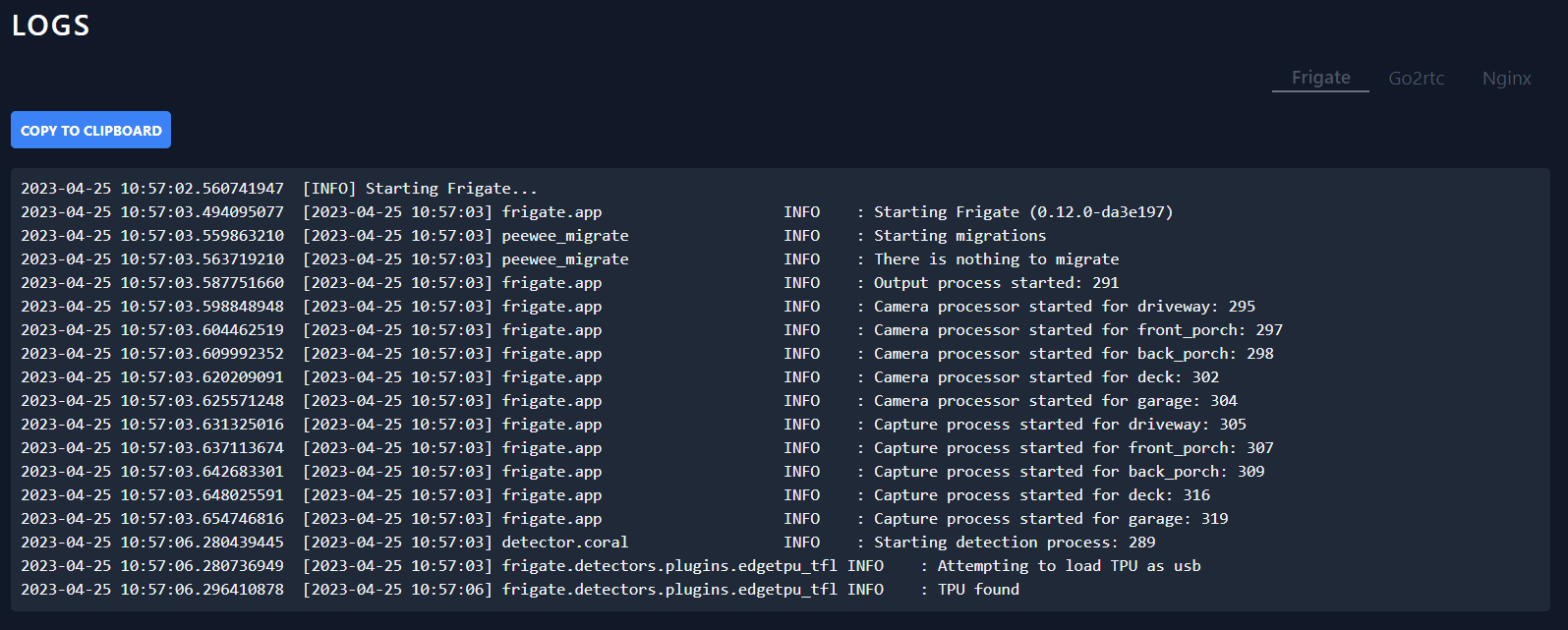 Frigate NVR Version 0.12. Now with go2rtc.